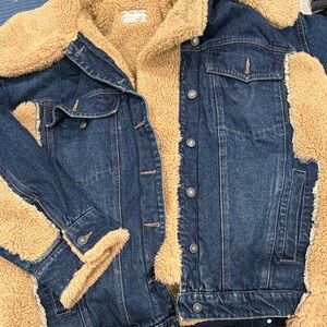 We The Free Denim Holly Sherpa Jacket